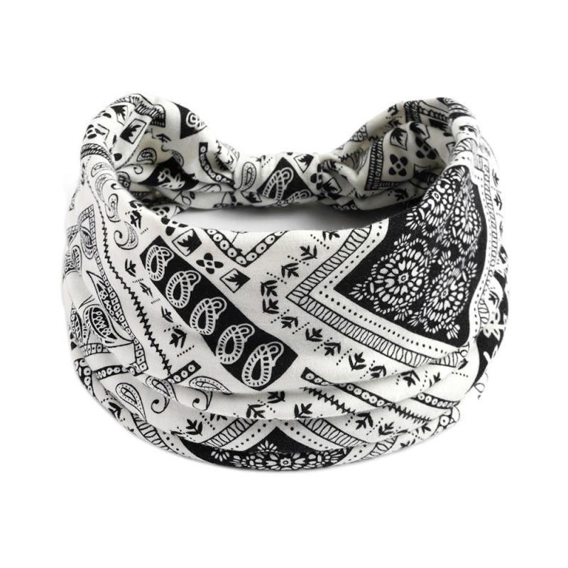 Elastic Flower Print Headband for Women Wide Brim Sports Sweatband