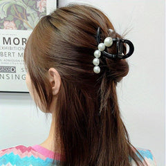 Faux Pearl Hair Claw Stylish Shark Claw Hair Accessory