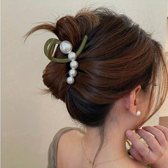 Faux Pearl Hair Claw Stylish Shark Claw Hair Accessory