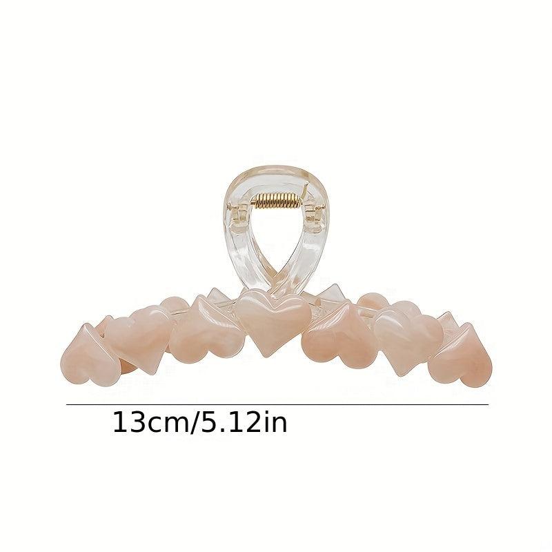 Jelly Heart Decor Hair Claw Clip - Nonslip Ponytail Holder