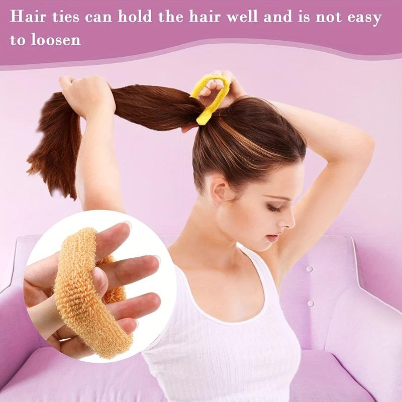 12pcs Thick Hair Tie Seamless Elastic Ponytail Holder Hair Accessories