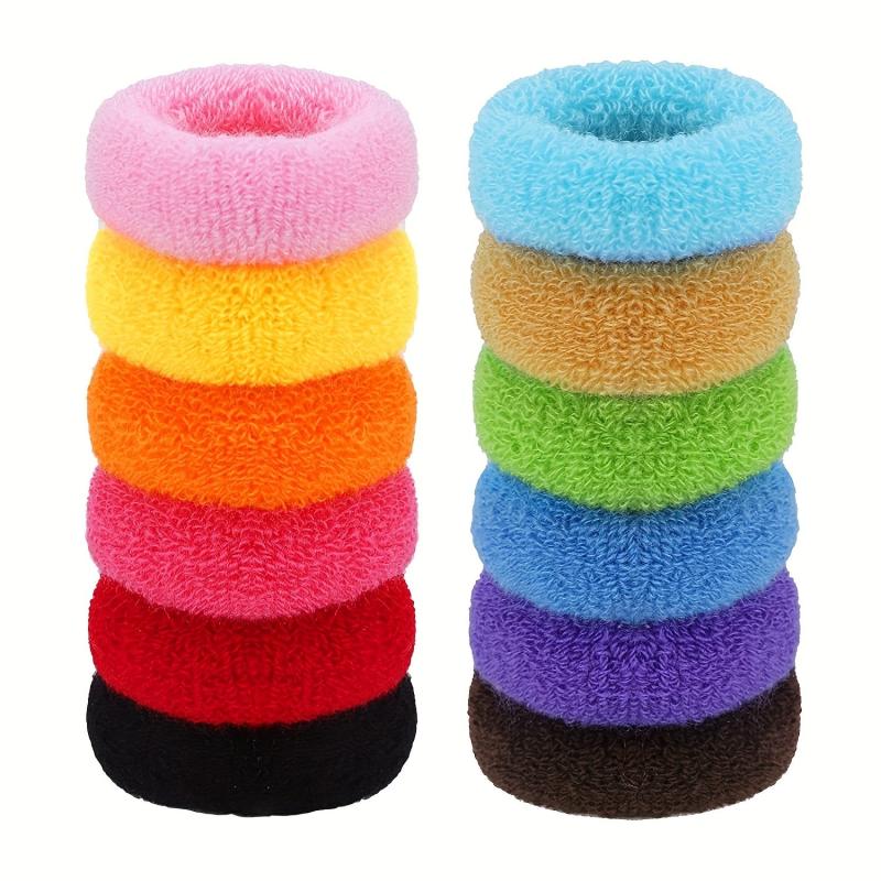 12pcs Thick Hair Tie Seamless Elastic Ponytail Holder Hair Accessories