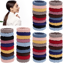 60 Seamless Hair Bands Ponytail Holder Elastic Hair Ties for Women Girls