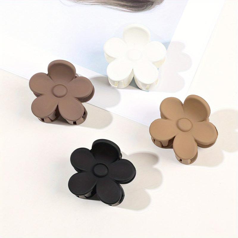 4pcs Frosted Hair Claw Butterfly Shaped Small Rectangle Hair Claw
