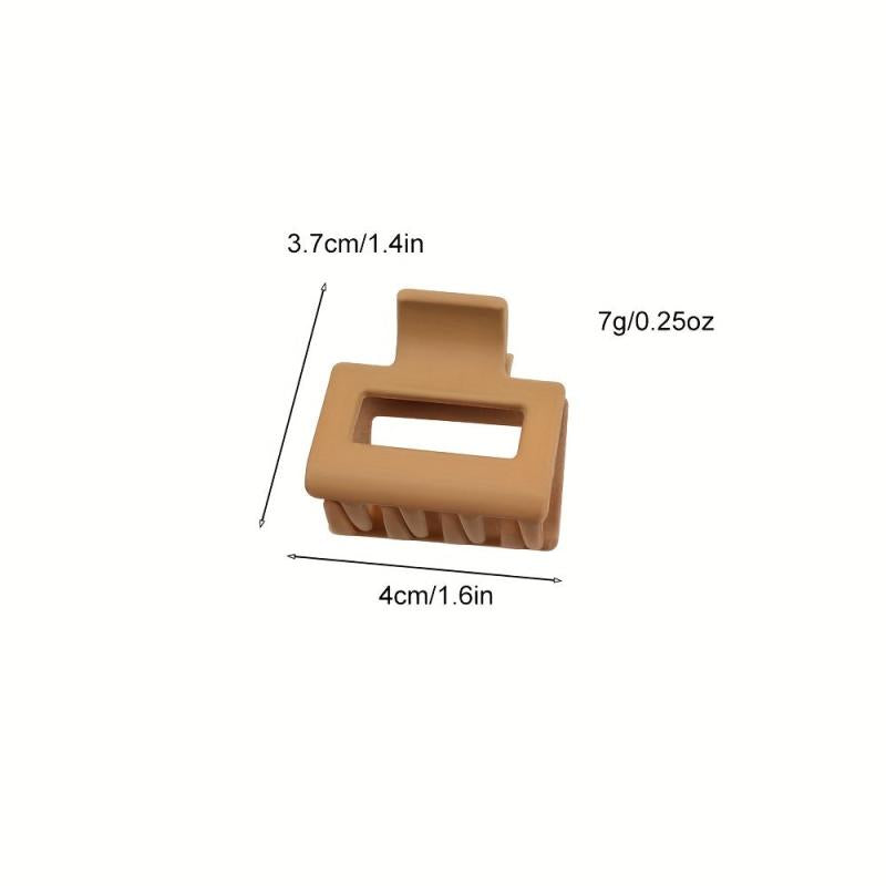 4pcs Frosted Hair Claw Butterfly Shaped Small Rectangle Hair Claw