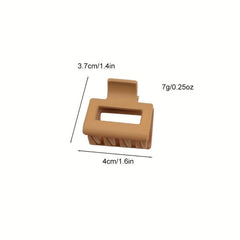 4pcs Frosted Hair Claw Butterfly Shaped Small Rectangle Hair Claw