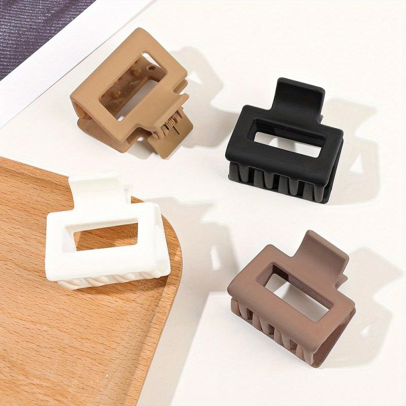 4pcs Frosted Hair Claw Butterfly Shaped Small Rectangle Hair Claw