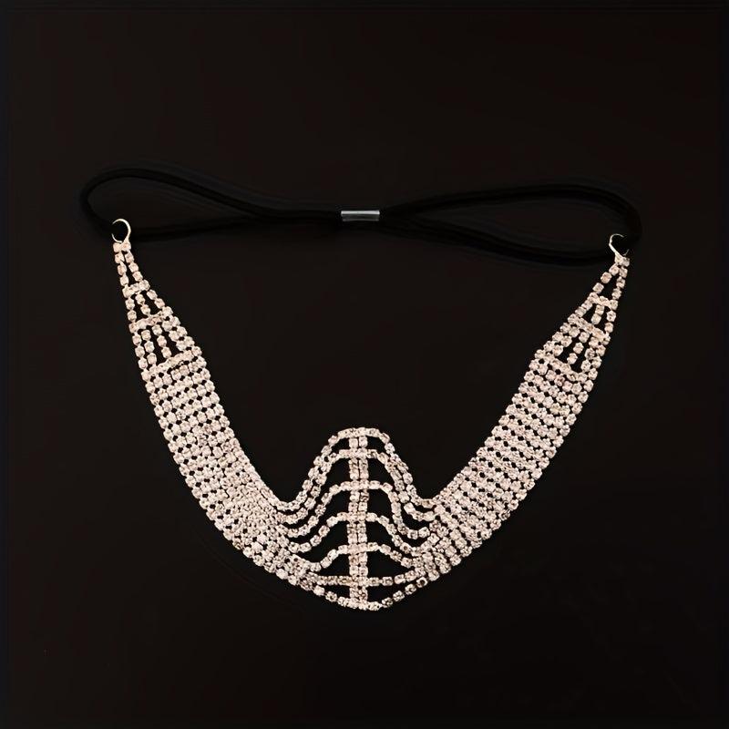 Rhinestone Head Chain Bridal Headband Crystal Hair Band Wedding Headpiece
