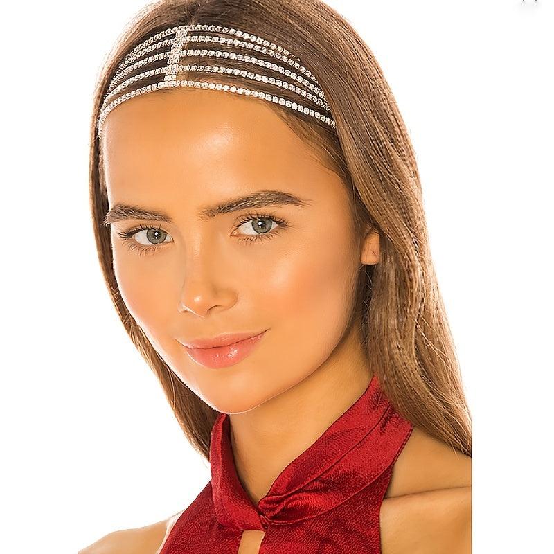 Rhinestone Head Chain Bridal Headband Crystal Hair Band Wedding Headpiece
