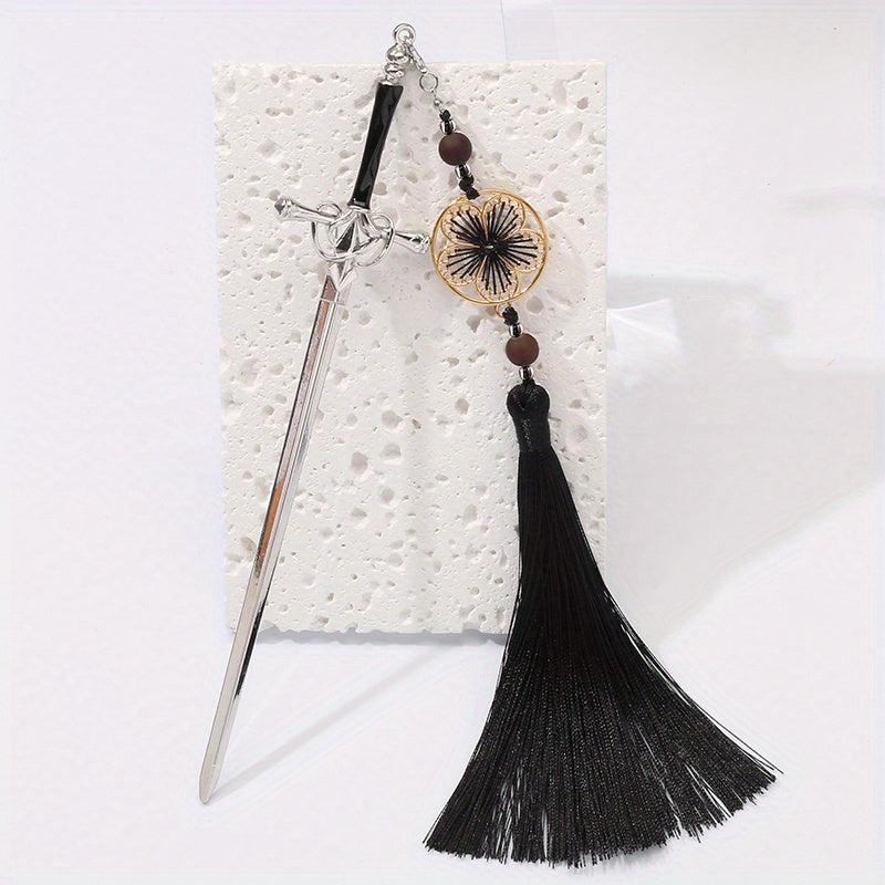 Ancient Sword Shape Hairpin Vintage Hair Stick Tassel Hair Accessories