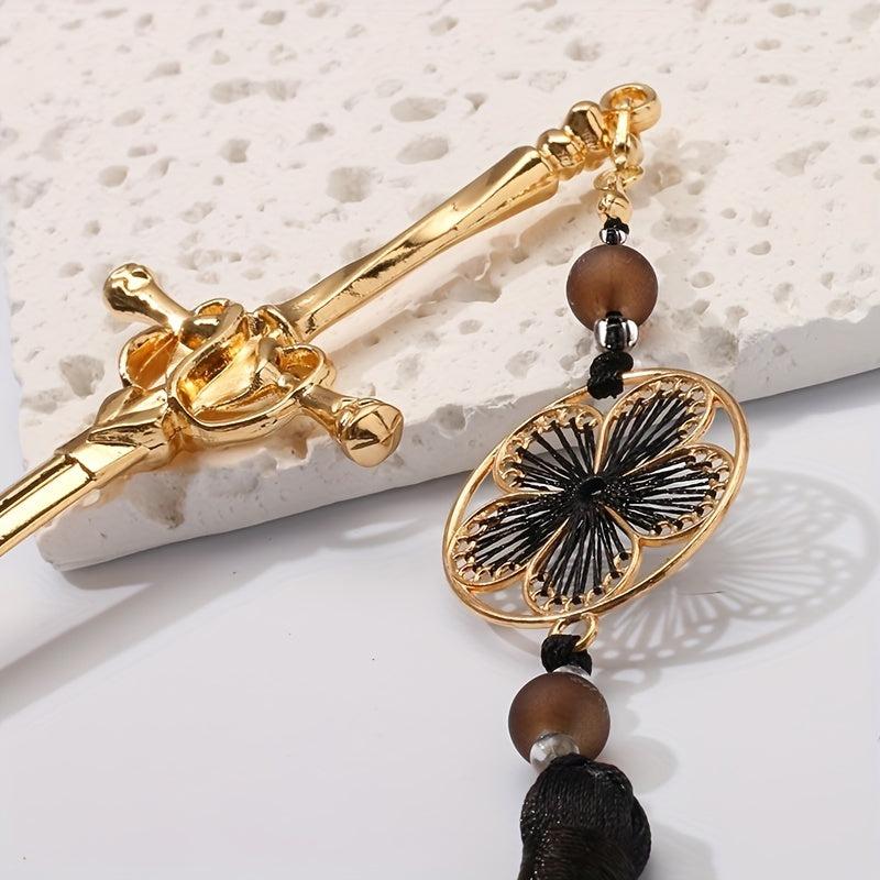 Ancient Sword Shape Hairpin Vintage Hair Stick Tassel Hair Accessories