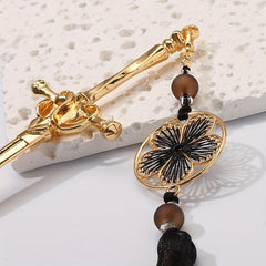 Ancient Sword Shape Hairpin Vintage Hair Stick Tassel Hair Accessories