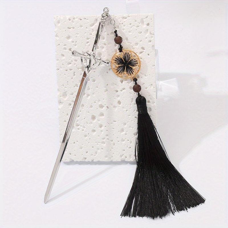 Ancient Sword Shape Hairpin Vintage Hair Stick Tassel Hair Accessories