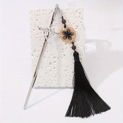 Ancient Sword Shape Hairpin Vintage Hair Stick Tassel Hair Accessories