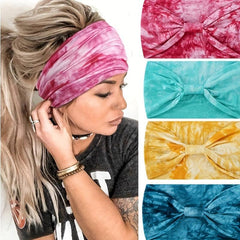 Tie Dye Headband Elastic Sweatband Turban Hair Accessories
