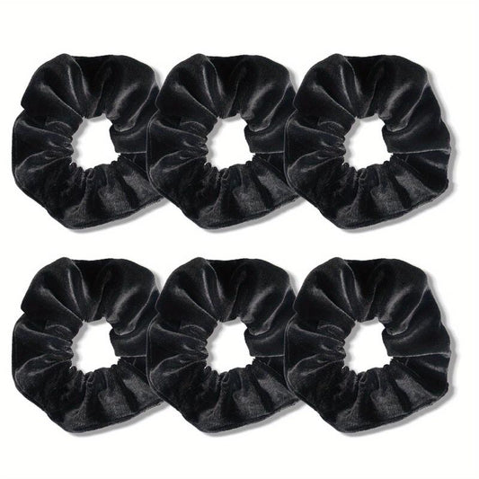 6pcs Large Velvet Scrunchie Hair Tie Female Rubber Band Hair Accessories