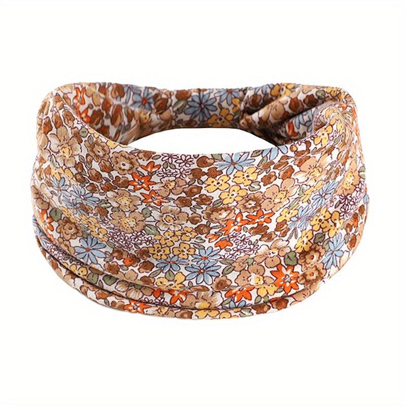Flower Wide Headbands Elastic Bandana Non Slip for Women