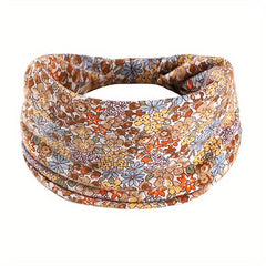 Flower Wide Headbands Elastic Bandana Non Slip for Women
