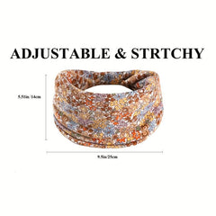 Flower Wide Headbands Elastic Bandana Non Slip for Women