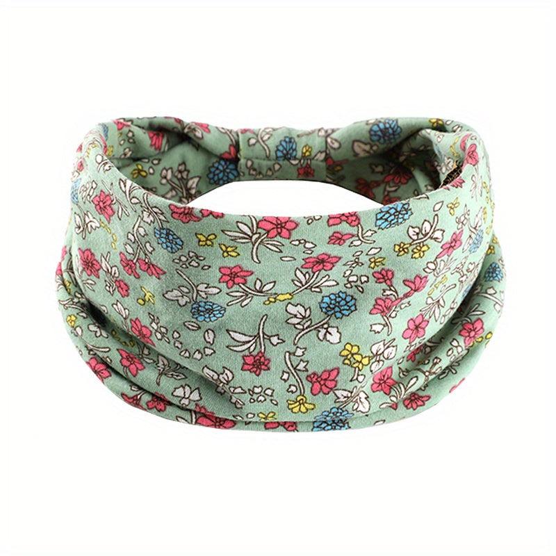 Flower Wide Headbands Elastic Bandana Non Slip for Women