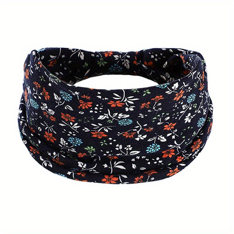 Flower Wide Headbands Elastic Bandana Non Slip for Women