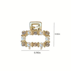 Small Hair Claw Rhinestone Clip, Multiple Pattern Grab