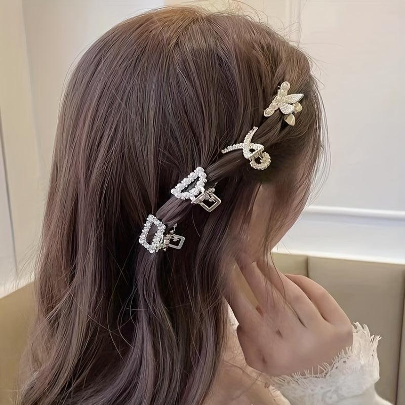 Small Hair Claw Rhinestone Clip, Multiple Pattern Grab