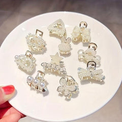 Small Hair Claw Rhinestone Clip, Multiple Pattern Grab