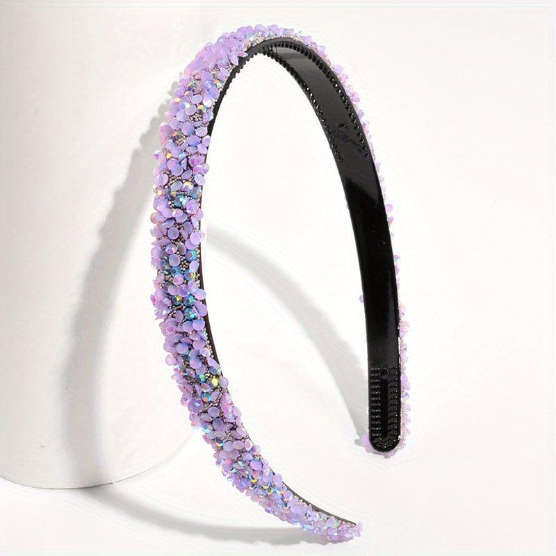 Rhinestone Pearl Headband Glitter Hair Band Women
