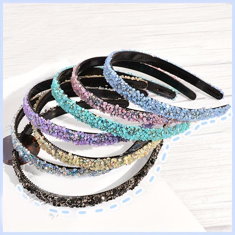 Rhinestone Pearl Headband Glitter Hair Band Women