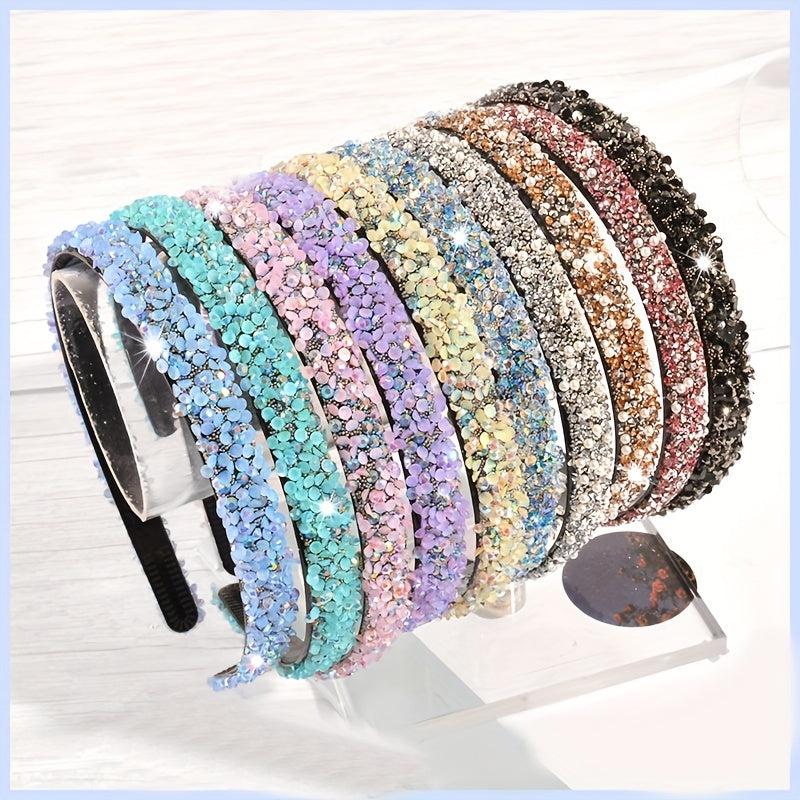 Rhinestone Pearl Headband Glitter Hair Band Women