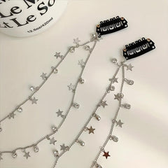 Braided Hair Chain Headdress Ponytail Star Charm Hair Accessories