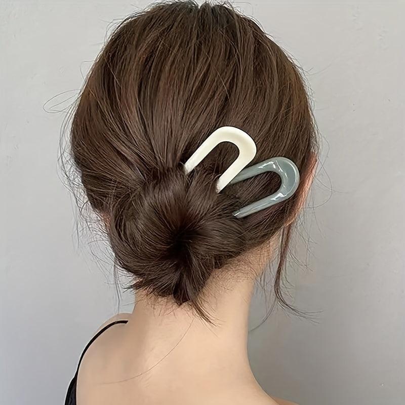 2pcs U Shaped Hair Pin Hair Bun Holder Hair Clip Hair Styling Accessories