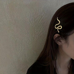 Metal Golden Snake Hair Clip Non-slip Bangs Clip