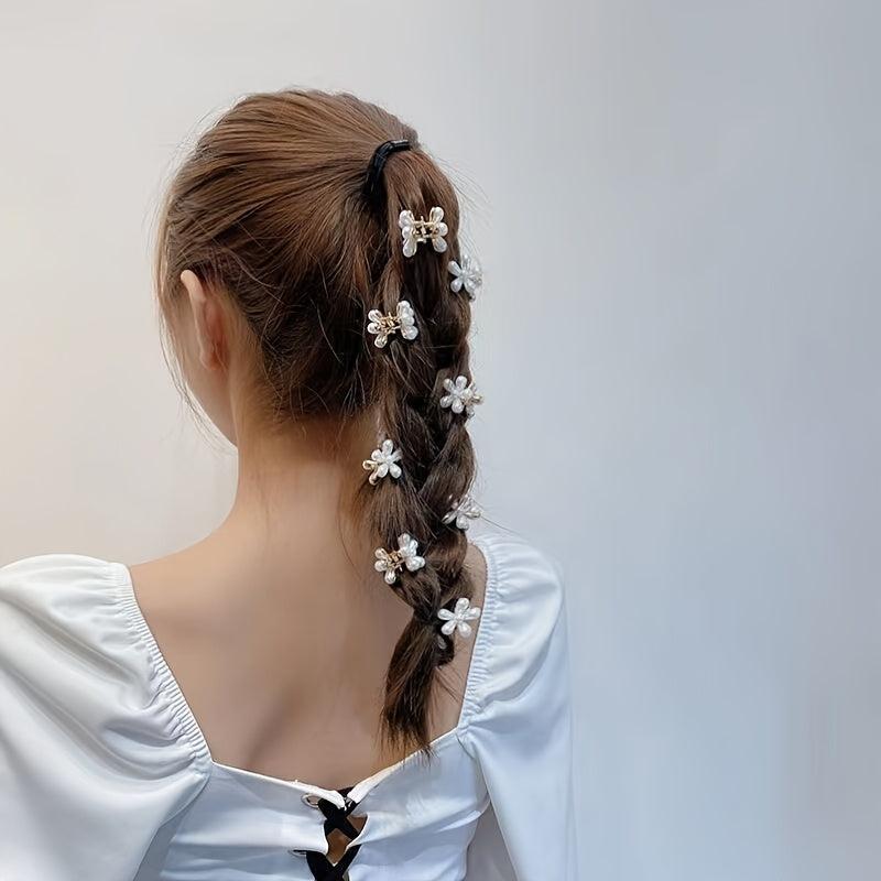 Retro Faux Pearl Daisy Hair Clip - Sweet Hair Accessories