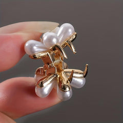 Retro Faux Pearl Daisy Hair Clip - Sweet Hair Accessories