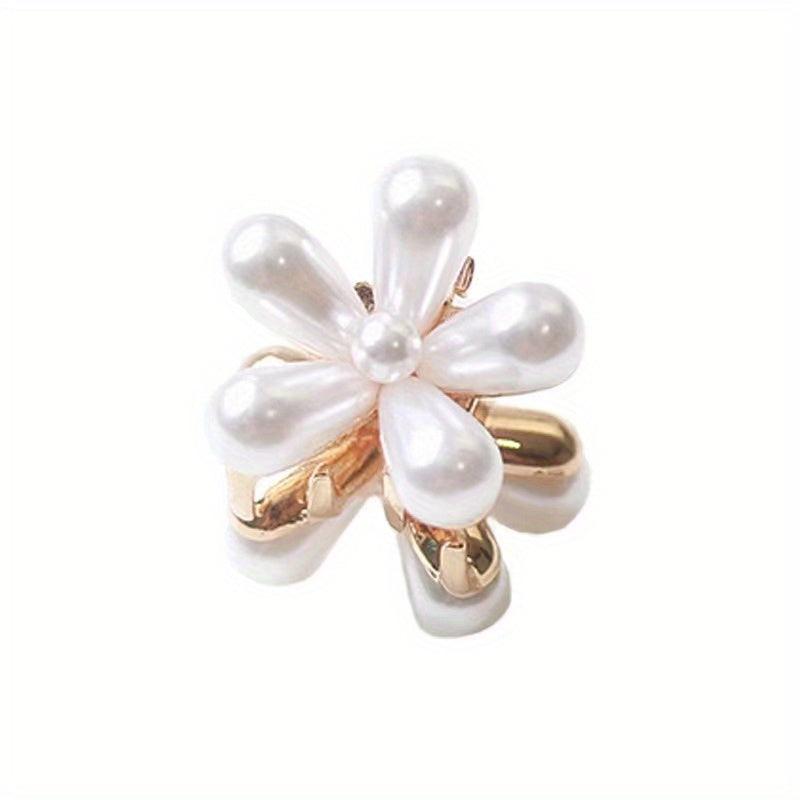 Retro Faux Pearl Daisy Hair Clip - Sweet Hair Accessories