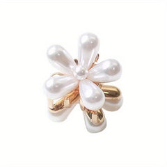 Retro Faux Pearl Daisy Hair Clip - Sweet Hair Accessories