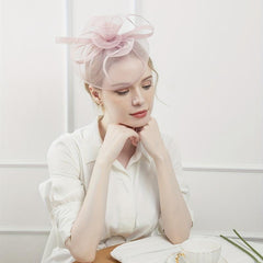 Women Flower Mesh Veil Headband for Wedding Hat Derbyhat Church Hat