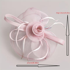 Women Flower Mesh Veil Headband for Wedding Hat Derbyhat Church Hat