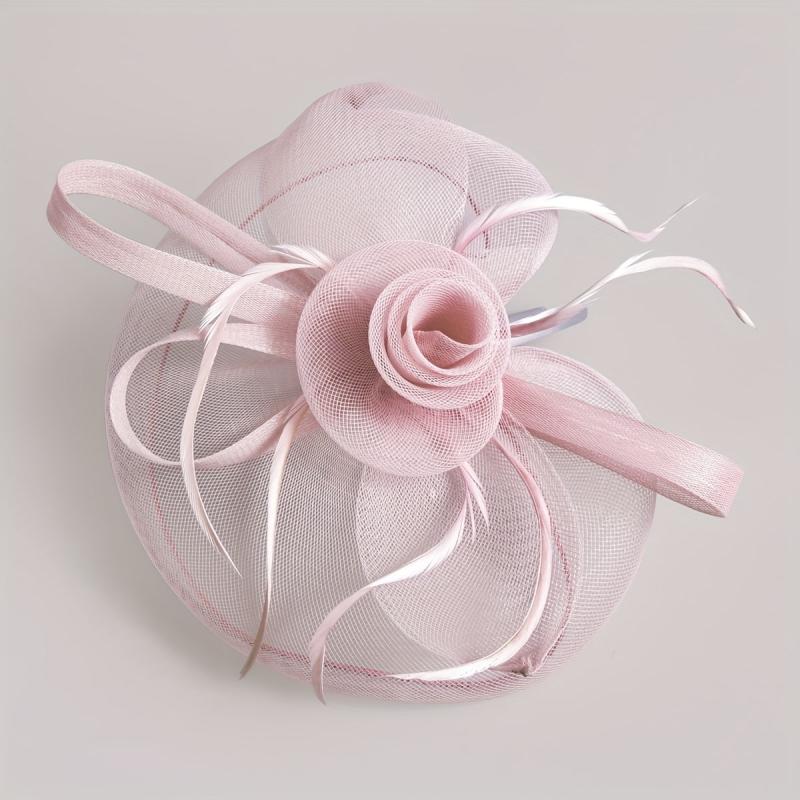 Women Flower Mesh Veil Headband for Wedding Hat Derbyhat Church Hat
