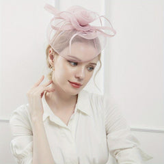 Women Flower Mesh Veil Headband for Wedding Hat Derbyhat Church Hat
