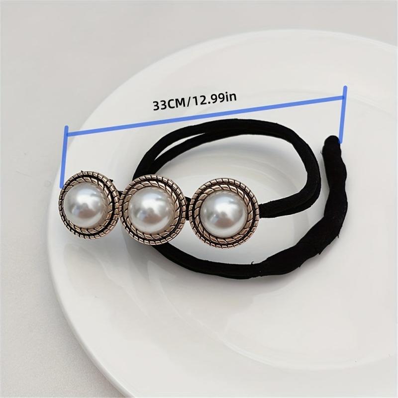 Flower & Pearl Hair Bun Maker Tie Wedding Hair Accessory