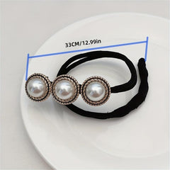 Flower & Pearl Hair Bun Maker Tie Wedding Hair Accessory