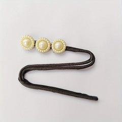Flower & Pearl Hair Bun Maker Tie Wedding Hair Accessory
