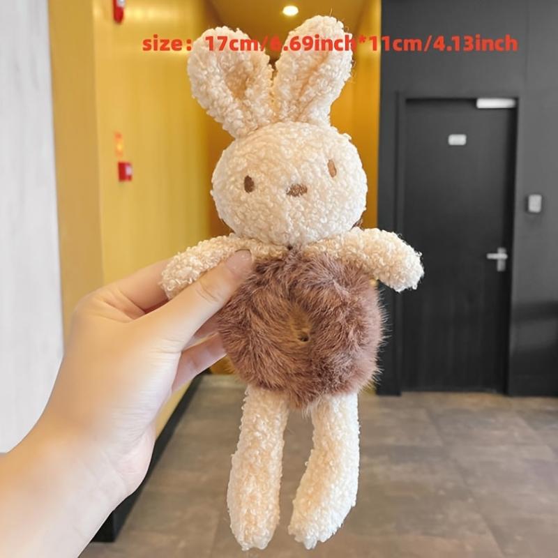 Plush Rabbit Hair Tie Bun Maker Elastic Scrunchie