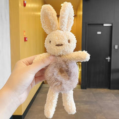 Plush Rabbit Hair Tie Bun Maker Elastic Scrunchie