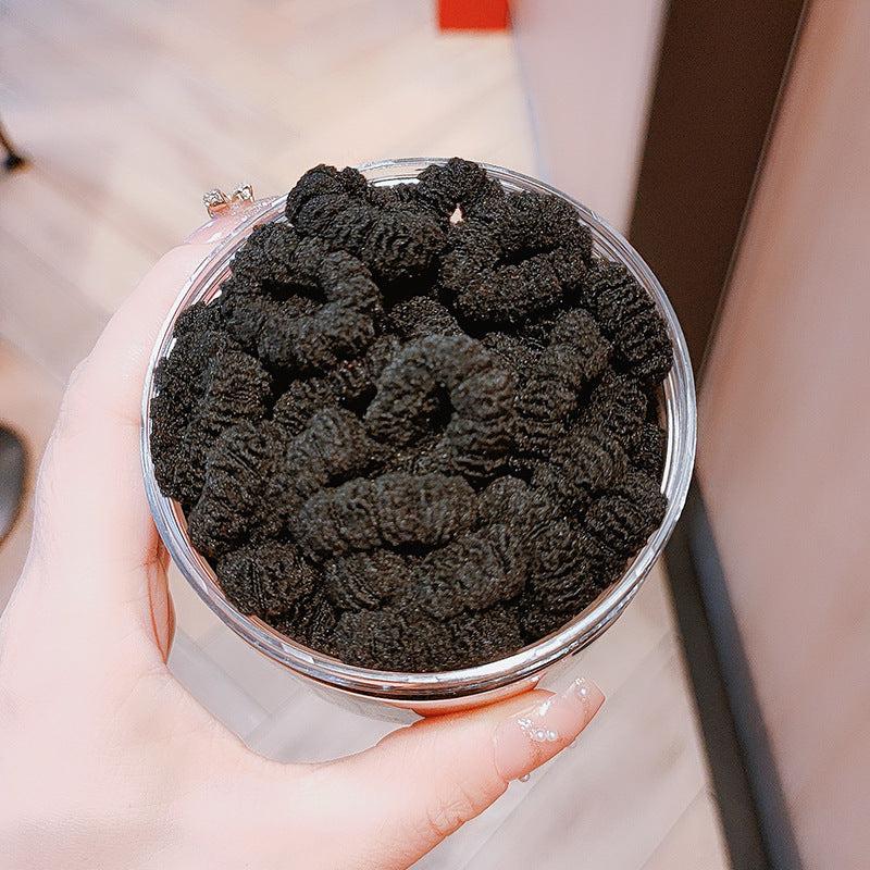 100PCS Plush Intestine Hair Tie Set Furry Scrunchies Pack Women Elastic Hair Ban