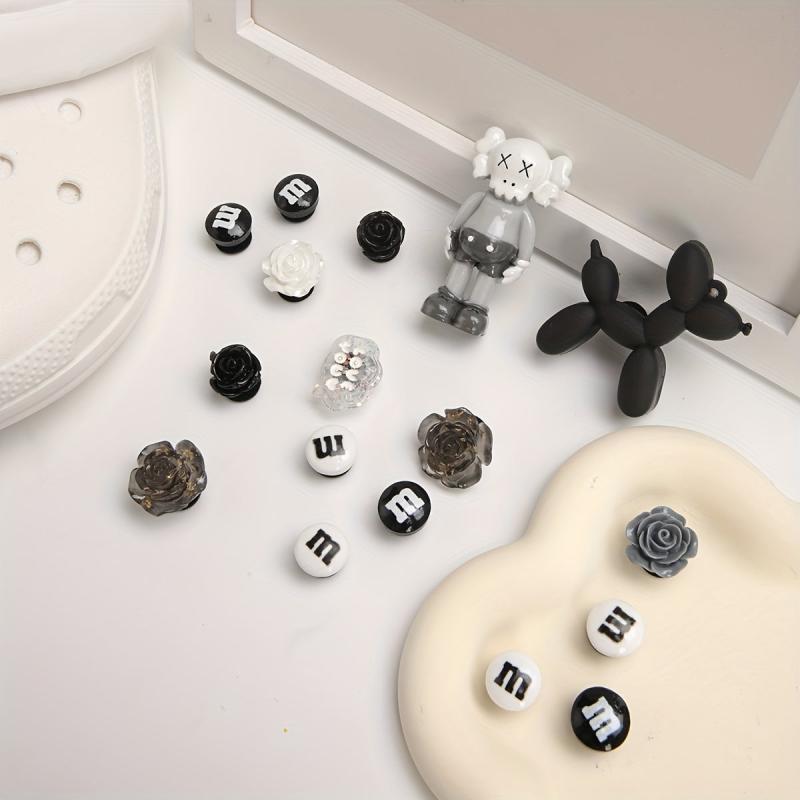 17pcs Cartoon & Flower Shoe Charms Resin Accessories