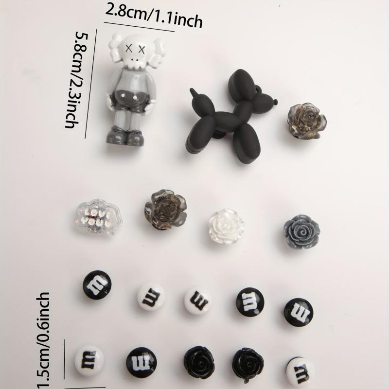17pcs Cartoon & Flower Shoe Charms Resin Accessories